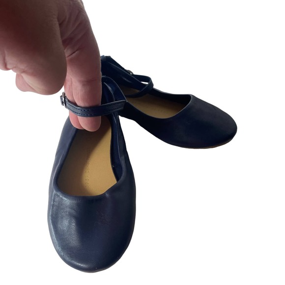 Gap Navy Blue Uniform Ankle Strap Flat Sandals Size 10 Toddler Girls - Picture 3 of 8